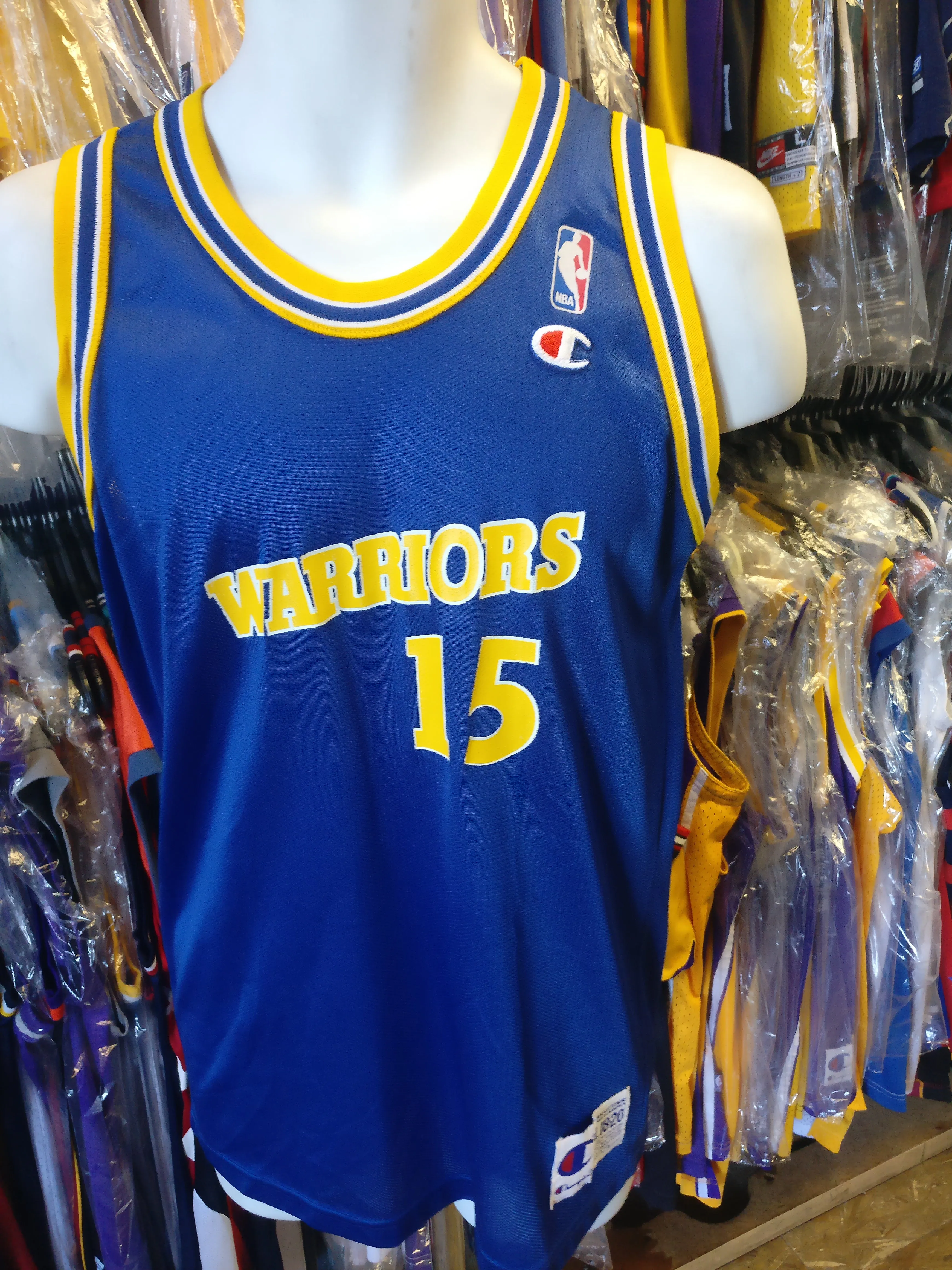 Vtg #15 LATRELL SPREWELL Golden State Warriors Champion Jersey 18-20