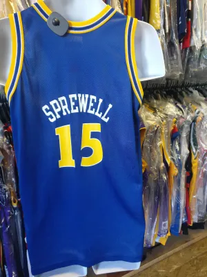 Vtg #15 LATRELL SPREWELL Golden State Warriors Champion Jersey 18-20