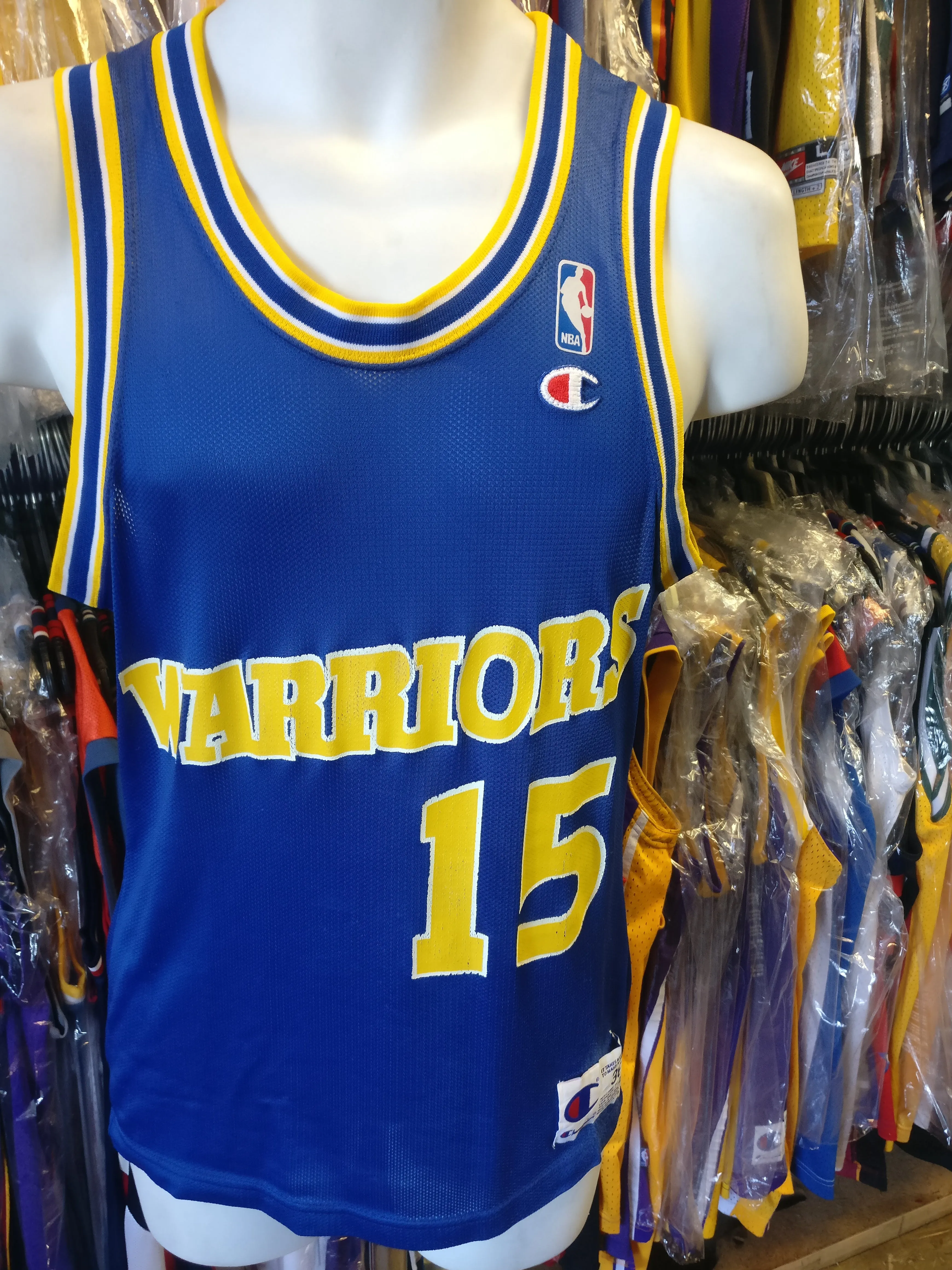 Vtg #15 LATRELL SPREWELL Golden State Warriors Champion Jersey 36