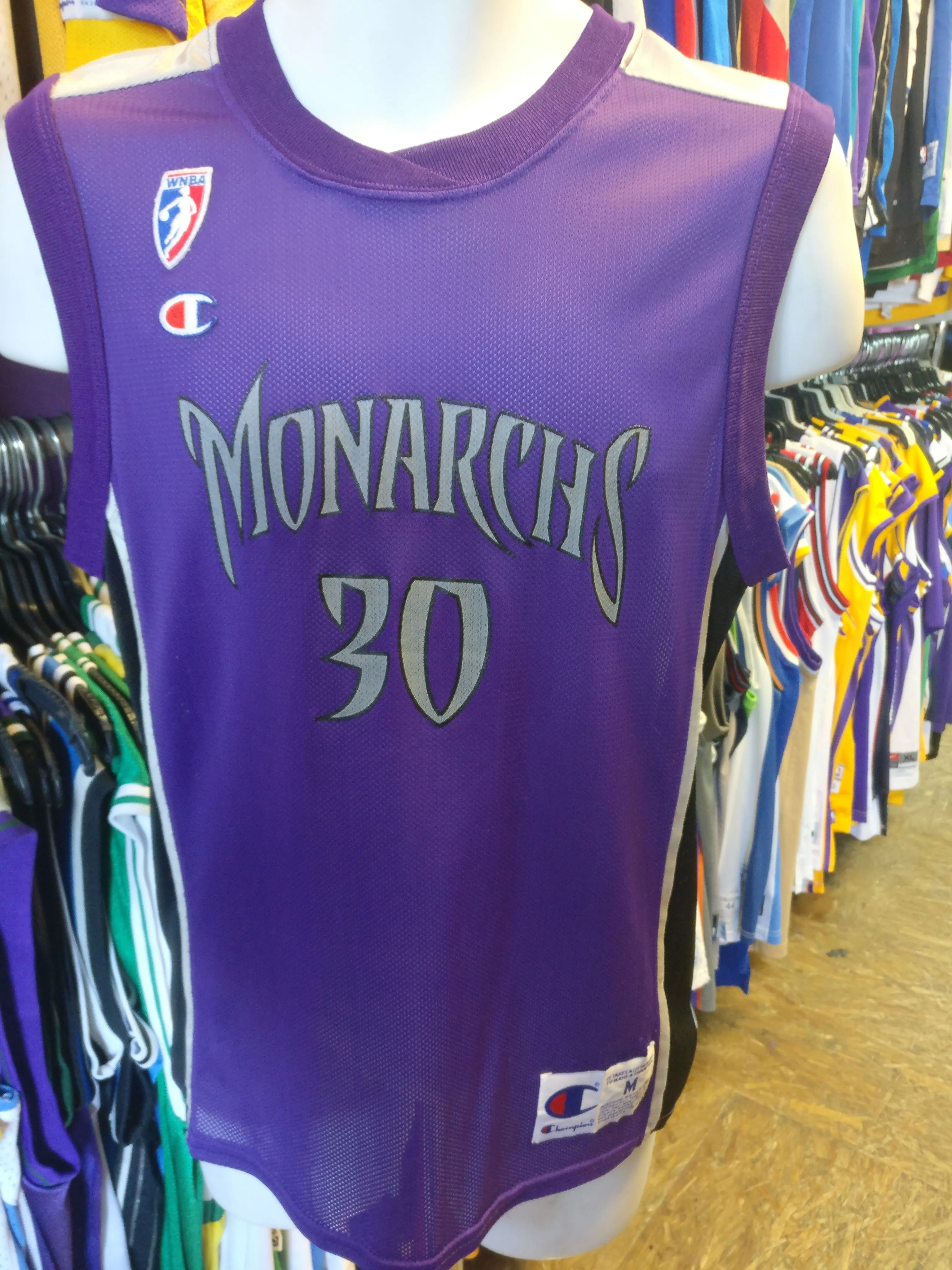 Vtg #30 BRIDGETTE GORDON Sacramento Monarchs WNBA Champion Jersey M