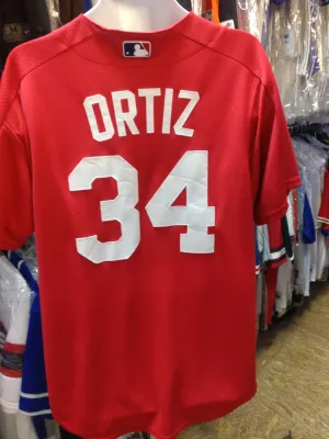 Vtg #34 DAVID ORTIZ Boston Red Sox MLB Majestic Authentic Jersey L