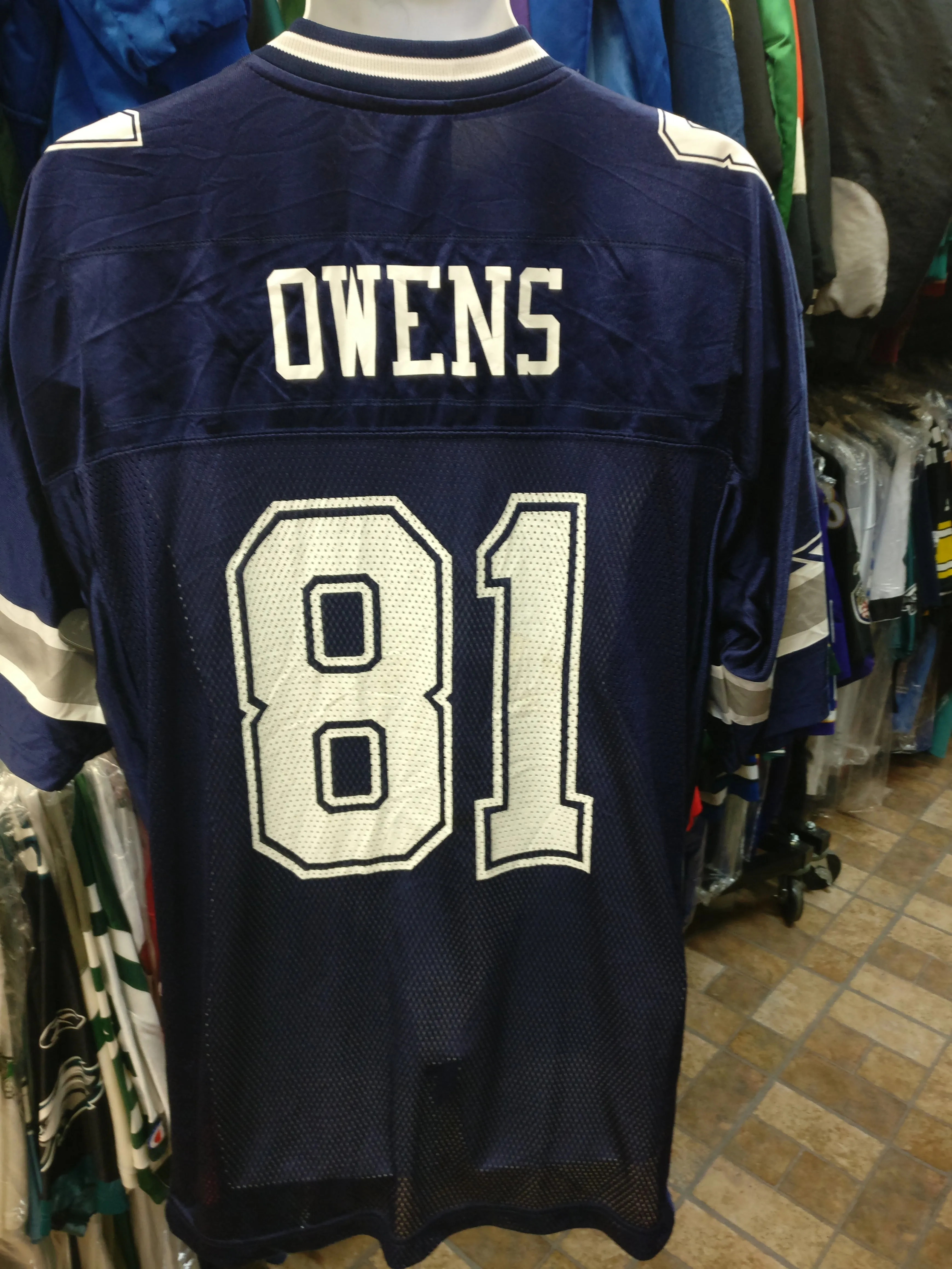 Vtg #81 TERRELL OWENS Dallas Cowboys NFL Reebok Jersey L (Deadstock)